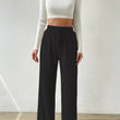 Women Elastic Waist Wide Leg Pants