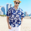 Men Hawaii Print Short Sleeves Tshirt Beach Shirt