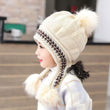 Kids Fleece Warm Neck Protection Hat Pompom Hat