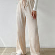 Women Elastic Waist Wide Leg Pants