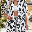 Womens 2 Piece Outfits Button Down Shirt Summer Casual Shorts Set