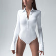 Women's Jumpsuit Buttons Pure Color Slim Fit Bodysuit