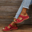 Women Wide Flip Flops Beach Wedge Sandals