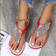 Women Arch Support Comfort Flip Flop Roman Casual Rhinestone Sandals