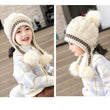 Kids Fleece Warm Neck Protection Hat Pompom Hat