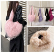 Plush Shoulder Bag Heart Shaped Purse Faux Fur Crossbody Bag