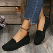 Women Mesh Slip-On Wedges Round Toe Breathable Shoes