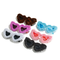 Heart Frame Party Glasses Women Fluffy Cat Eye Sun Glasses