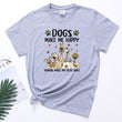 Women Dog Print Short Sleeves Tshirt