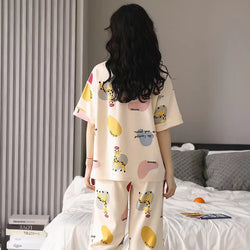 Women's Print Pajamas Four Piece Set