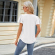 Women Spring Summer Square Neck Short Sleeve Shirt