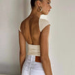 Women Backless Tops Open Crop Top Y2k Top