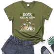 Women Dog Print Short Sleeves Tshirt