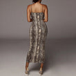 Women V-neck Leopard Fit Dress