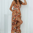 Women Printed V-neck Spaghetti Strap Dress