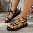 Women's Colorblock Ankle Strap Lightweight Flat Sandals