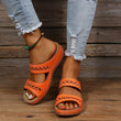 Women Wide Flip Flops Beach Wedge Sandals