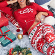 Women Pajamas Set Christmas Gift Sleepwear Red Print Elk Long Sleeve Trouser Suits