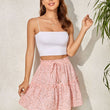 Women Floral Ruffle Hem Black Ruffle Skirt A-line Flowy Short Skirt