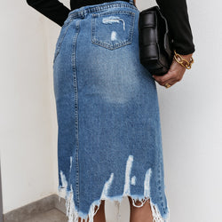 Women's A-Line Sexy Casual Irregular Denim Skirt