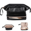 PU Leather Large Capacity  Double Layer Travel Cosmetic Bag