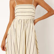 Striped Sleeveless Strap Big Hem Casual Dress