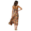 Women Printed V-neck Spaghetti Strap Dress