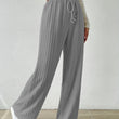 Women Elastic Waist Wide Leg Pants