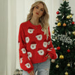 Womens Ugly Christmas Sweater Round Neck Knit Pullover Santa Claus Jumper Top