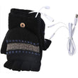 USB Heated Gloves Mitten Winter Hands Warm Knitting  Gloves