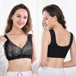 Women Front Closure Lace Wide Strap Bra