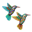 4pack Metal Hummingbird Wall Art Decor