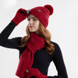 Set of 3pcs Women Knitted Warm Fleece Hat Knitted Scarf Touch Screen Gloves Set