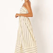 Striped Sleeveless Strap Big Hem Casual Dress