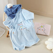 Kids Soft Hooded Bathtowel Swimming Towel with Button