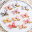 16pcs Yarn Rhinestone Butterfly Hairpin