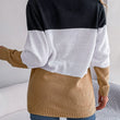 Women Contrast Button Down Long Sleeve Sweater Cardigan