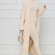 Knit Dual Pocket Women's Extra Long Ankle Length Sweater Cardigan