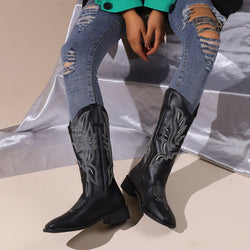 Women Retro PU Leather Vintage Boots