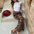 Women's Vintage Leopard Print High Waist Skirt