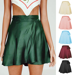 Women Sexy Mini Satin Skirt