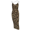 Women V-neck Leopard Fit Dress