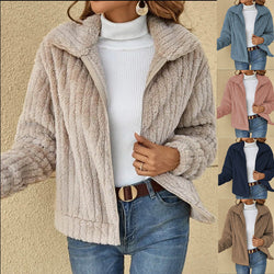 Womens Long-Sleeve Zip Up Front Warm Casual Jacket