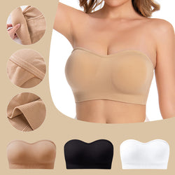 Women's Tube Bra Non Padded Strapless Non-Wired Invisible Bra