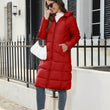 Womens Long Puffer Coat Mid-weight Zip Up Jacket