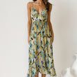 Women Printed V-neck Spaghetti Strap Dress