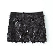 Sexy Women Fashion Low Waist Side Zipper Sequin Mini Skirt