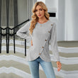 Women Knitted Solid Color Shirt