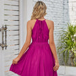 Women Halter Sleeveless Pleated Dress