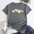 Women Flower Basic Short Sleeves Tshirt